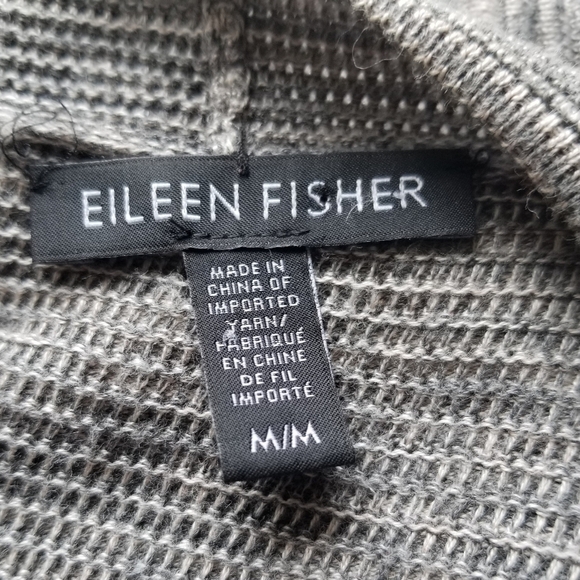 Eileen Fisher Organic Cotton Blend Notch Collar Knit Open Front Cardigan Sweater - Picture 7 of 8